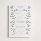 "Mirror Floral" - Letterpress Baby Shower Invitations in Mint by Everett Paper Goods - Front