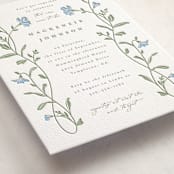 "Mirror Floral" - Letterpress Baby Shower Invitations in Mint by Everett Paper Goods - Detail
