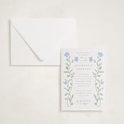 "Mirror Floral" - Letterpress Baby Shower Invitations in Mint by Everett Paper Goods - Invitation with Envelope