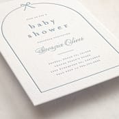 "Arching Bow" - Letterpress Baby Shower Invitations in Arching Bow by Carolyn MacLaren - Detail