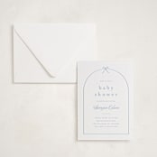 "Arching Bow" - Letterpress Baby Shower Invitations in Arching Bow by Carolyn MacLaren - Invitation with Envelope