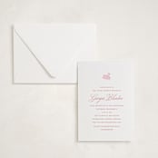 "Swan Shower" - Letterpress Baby Shower Invitations in Salmon by Megan Davis - Invitation with Envelope
