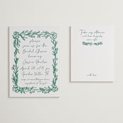 "Doodled" - Letterpress Bridal Shower Invitations in Cucumber by Petra Kern - Matching Insert Card