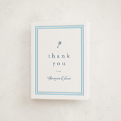 "Classic Start" - Letterpress Baby Shower Thank You Cards in Provincial Blue by Carolyn MacLaren - Front
