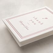 "Classic Start" - Letterpress Baby Shower Thank You Cards in Classic Pink by Carolyn MacLaren - Detail