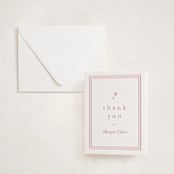 "Classic Start" - Letterpress Baby Shower Thank You Cards in Classic Pink by Carolyn MacLaren - Invitation with Envelope