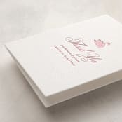 "Swan Shower" - Letterpress Baby Shower Thank You Cards in Salmon by Megan Davis - Detail