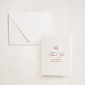 "Swan Shower" - Letterpress Baby Shower Thank You Cards in Salmon by Megan Davis - Invitation with Envelope