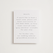 "Very Plain" - Letterpress Direction Cards in Gravel by Phrosné Barwood - Front