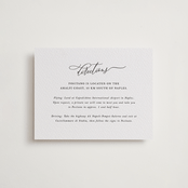 "Lovely Script" - Letterpress Direction Cards in Soft Black by Lori Wemple - Front