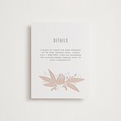 "Rose" - Letterpress Direction Cards in Soft Black | Latte by Leah Bisch - Front