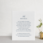 "Modern Monogram" - Letterpress Direction Cards in Indigo by Jennifer Postorino - Front