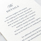 "Modern Monogram" - Letterpress Direction Cards in Indigo by Jennifer Postorino - Detail