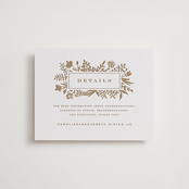 "Morning Fields" - Letterpress Direction Cards in Matte Gold by Amy Kross - Front