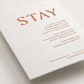 "Boldly" - Letterpress Direction Cards in Neon Orange by Blustery August - Detail