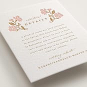 "Mirror Floral" - Letterpress Direction Cards in Faux Gold by Everett Paper Goods - Detail