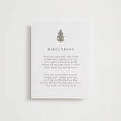 "Evergreens" - Letterpress Direction Cards in Olive by Itsy Belle Studio - Front