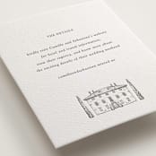 "Italian Countryside" - Letterpress Direction Cards in Warm Gray by Melinda Denison - Detail