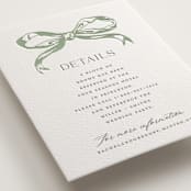 "Big Bow" - Letterpress Direction Cards in Mint by Teju Reval - Detail