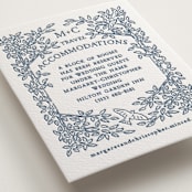 "Whimsical Woodland" - Letterpress Direction Cards in Indigo by Paper Sun Studio - Detail