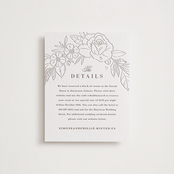 "Sketched Blooms" - Letterpress Direction Cards in Coffee by Kristen Smith - Front