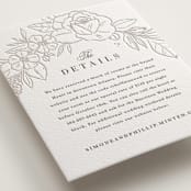 "Sketched Blooms" - Letterpress Direction Cards in Coffee by Kristen Smith - Detail