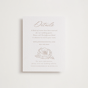 "Camellia.." - Letterpress Direction Cards in Latte by Vera Lim - Front