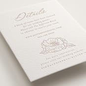 "Camellia.." - Letterpress Direction Cards in Latte by Vera Lim - Detail