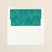 "BLOCK PRINT WAVES" - Slip-In Envelope Liners in Tropical Blue by bumble ink - Liner in envelope