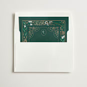 "Illuminated Storybook" - Slip-In Envelope Liners in Evergreen by Alethea and Ruth - Liner in white envelope