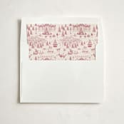 "Nutcracker Toile" - Slip-In Envelope Liners in Berry by Teju Reval - Liner in white envelope