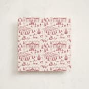 "Nutcracker Toile" - Slip-In Envelope Liners in Berry by Teju Reval - Full Liner