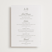 "Hepburn" - Letterpress Menus in Moss by Megan Davis - Front