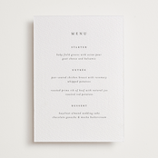 "A Thousand Years" - Letterpress Menus in Soft Black by Design Lotus - Front
