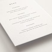 "A Thousand Years" - Letterpress Menus in Soft Black by Design Lotus - Detail