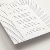 "Faded Palm" - Letterpress Menus in Stone by Lauren Chism - Detail