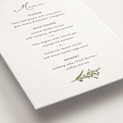 "Gathered" - Letterpress Menus in Pistachio by Susan Moyal - Detail