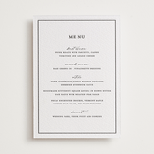 "Heritage" - Letterpress Menus in Soft Black by Stacey Meacham - Front