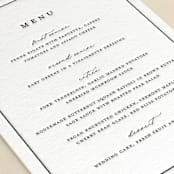 "Heritage" - Letterpress Menus in Soft Black by Stacey Meacham - Detail