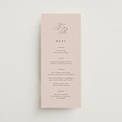"Arch Monogram" - Menus in Dusty Rose by Kelly Schmidt - Front