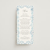 "Almafi" - Menus in Cerulean by Itsy Belle Studio - Front