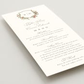 "Foliage Crest" - Menus in Mulberry by Everett Paper Goods - Detail