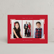 "gilded corners" - Lunar New Year Cards in Crimson by Sejal Banker - Front