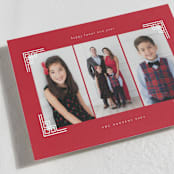 "gilded corners" - Lunar New Year Cards in Crimson by Sejal Banker - Detail