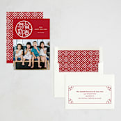 "A Happy New Year to You" - Lunar New Year Cards in Cranberry by Yaling Hou Suzuki - Assembled