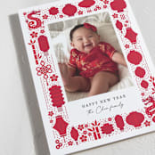 "Lanterns and Dragons" - Lunar New Year Cards in Cherry by Penny Eversole - Detail
