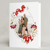 "Lunar Dragons " - Lunar New Year Cards in Pomegranate by Sarah Knight - Folded Card