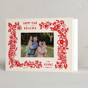 "Year of Dragon" - Lunar New Year Cards in Firecracker by Vivian Yiwing - Folded Card