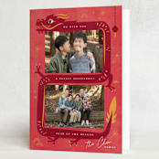 "Dragon wishes" - Lunar New Year Cards in Firecracker by Leia Matt - Folded Card