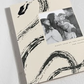 "ink snake" - Lunar New Year Cards in Tea by Vivian Yiwing - Detail
